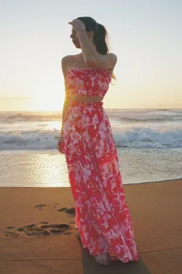 Steele Layla Crop and Flora Skirt Set Print Size 6/8 for rent on The Volte - image 5