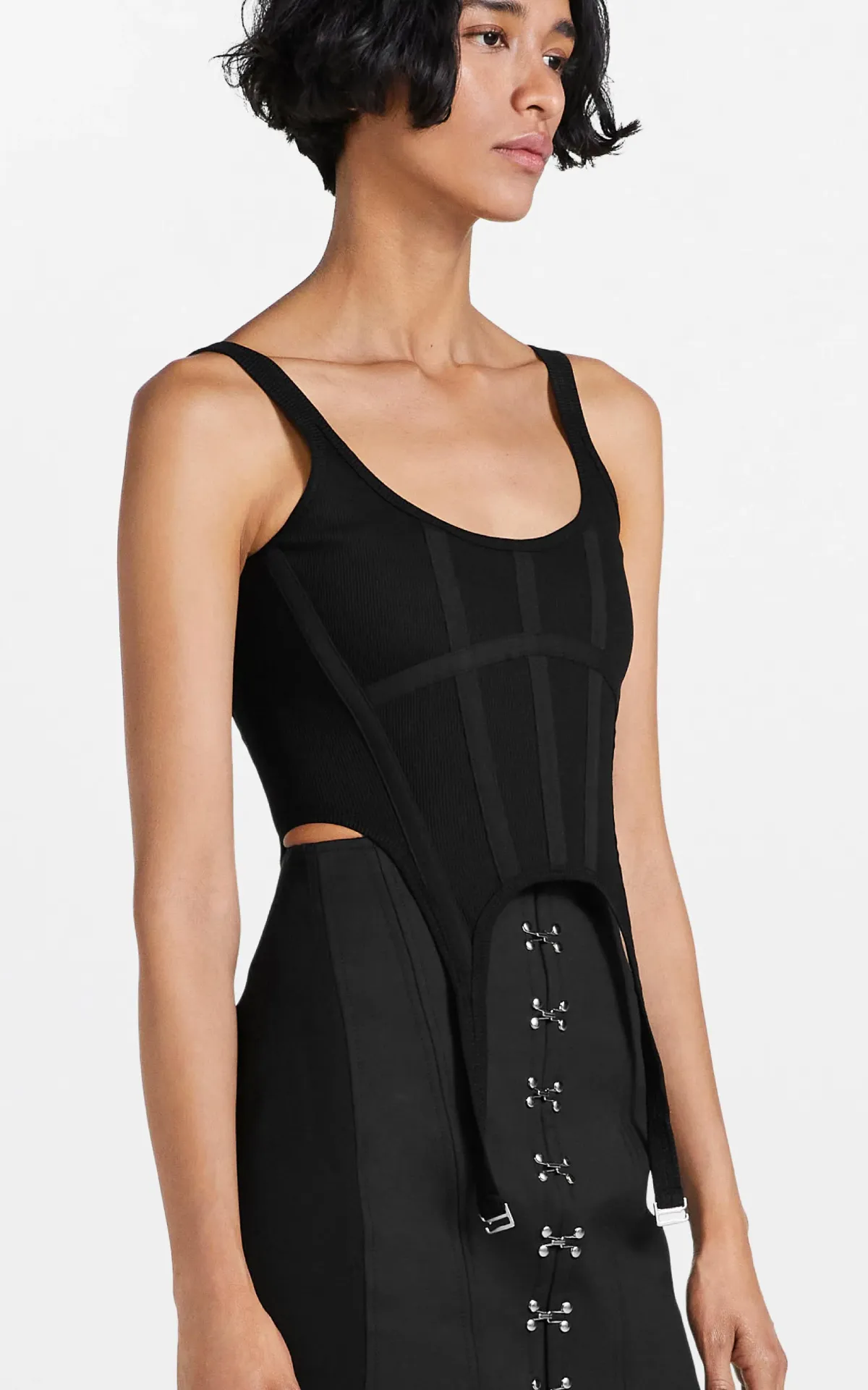 Dion Lee Rib Combat Corset Top Black Size 6 - Image 2