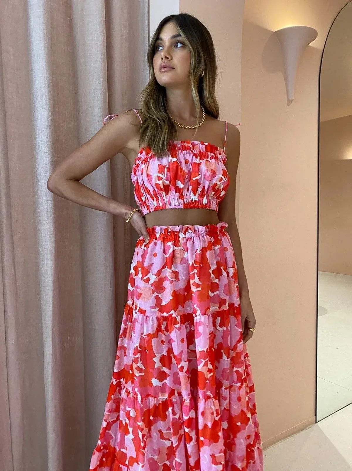 Steele Layla Crop and and Flora Skirt Set Print Size 8 - Image 2