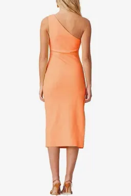 Bec and Bridge Clover Asym Midi Dress in Nectarine Orange Size 6 for rent on The Volte - image 2