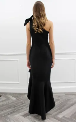 By Johnny Tie Shoulder Wave Gown Black Size 6  for rent on The Volte - image 4