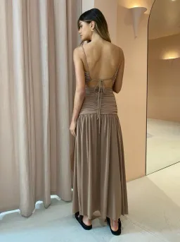 Bec & Bridge Vixen Maxi Dress in Sepia Brown Size 8 for rent on The Volte - image 3