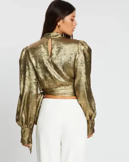 By Johnny Foil Cuffed Top Gold Size 10 for rent on The Volte - image 3