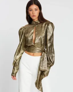 By Johnny Foil Cuffed Top Gold Size 10 for rent on The Volte - image 1