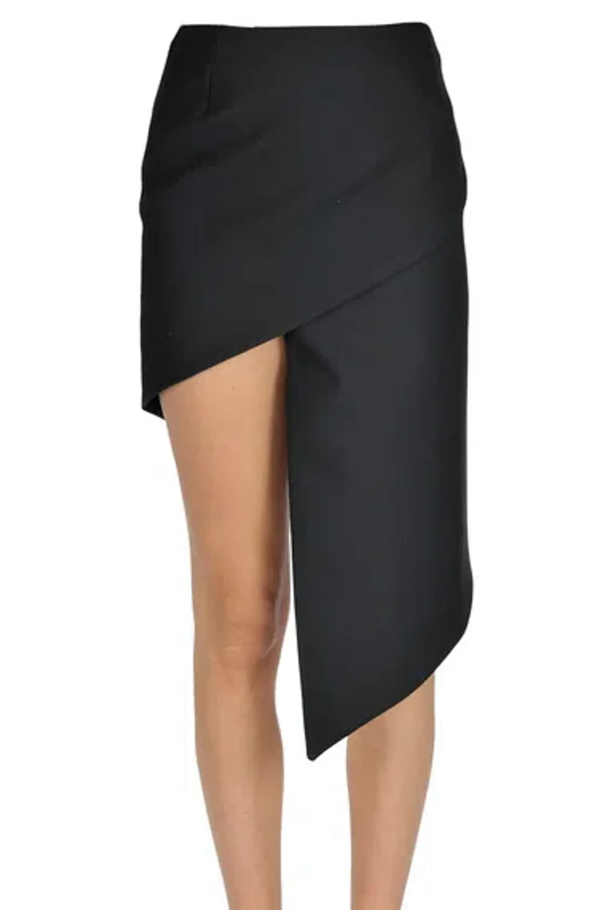 Vetements Asymmetric Fitted Skirt Black Size 8 - Image 2