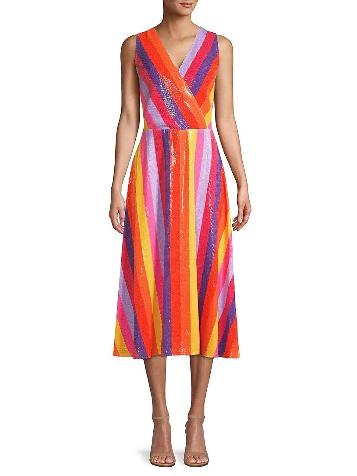 Olivia Rubin Thea Dress Rainbow Stripe Size 10 - Image 1