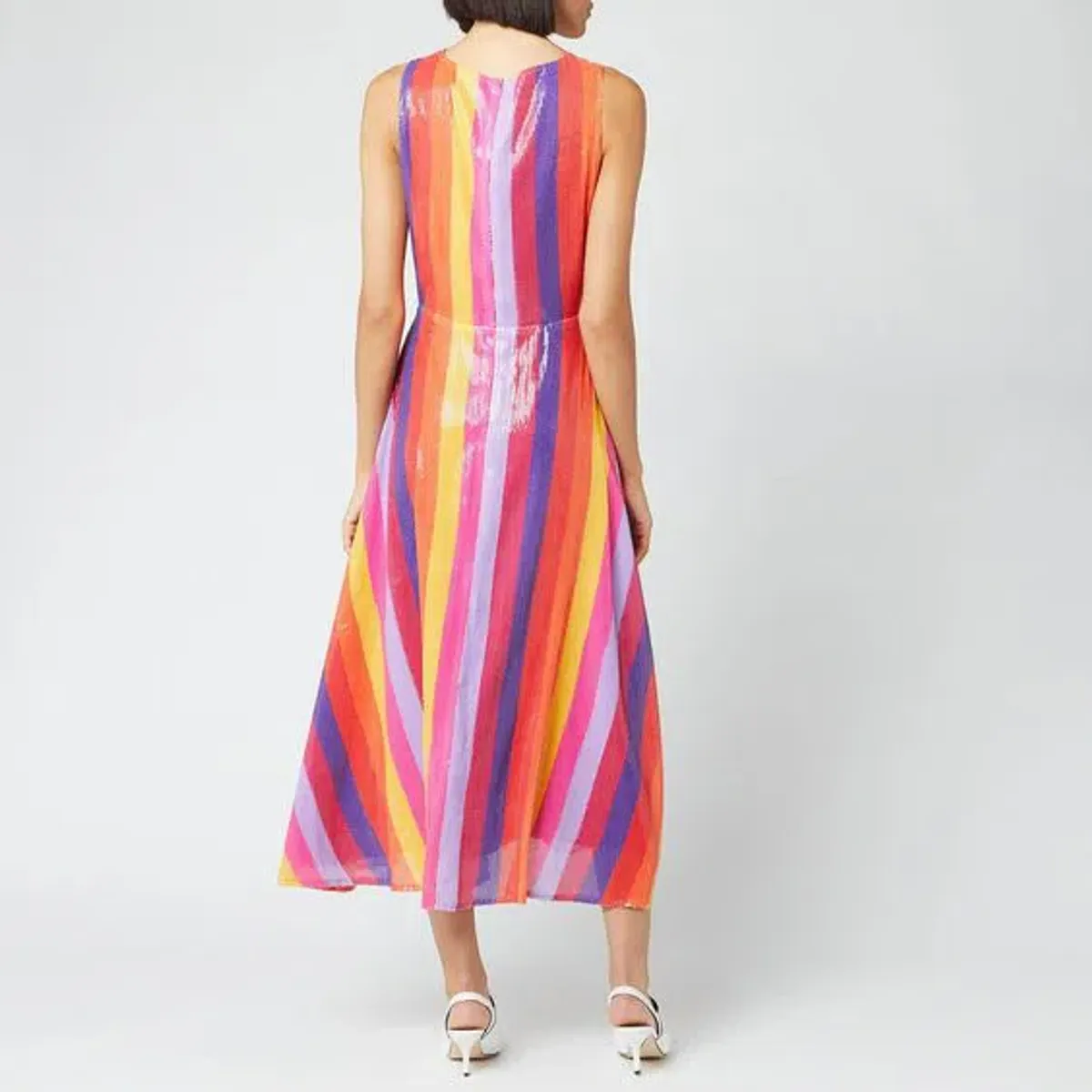 Olivia Rubin Thea Dress Rainbow Stripe Size 10 - Image 2