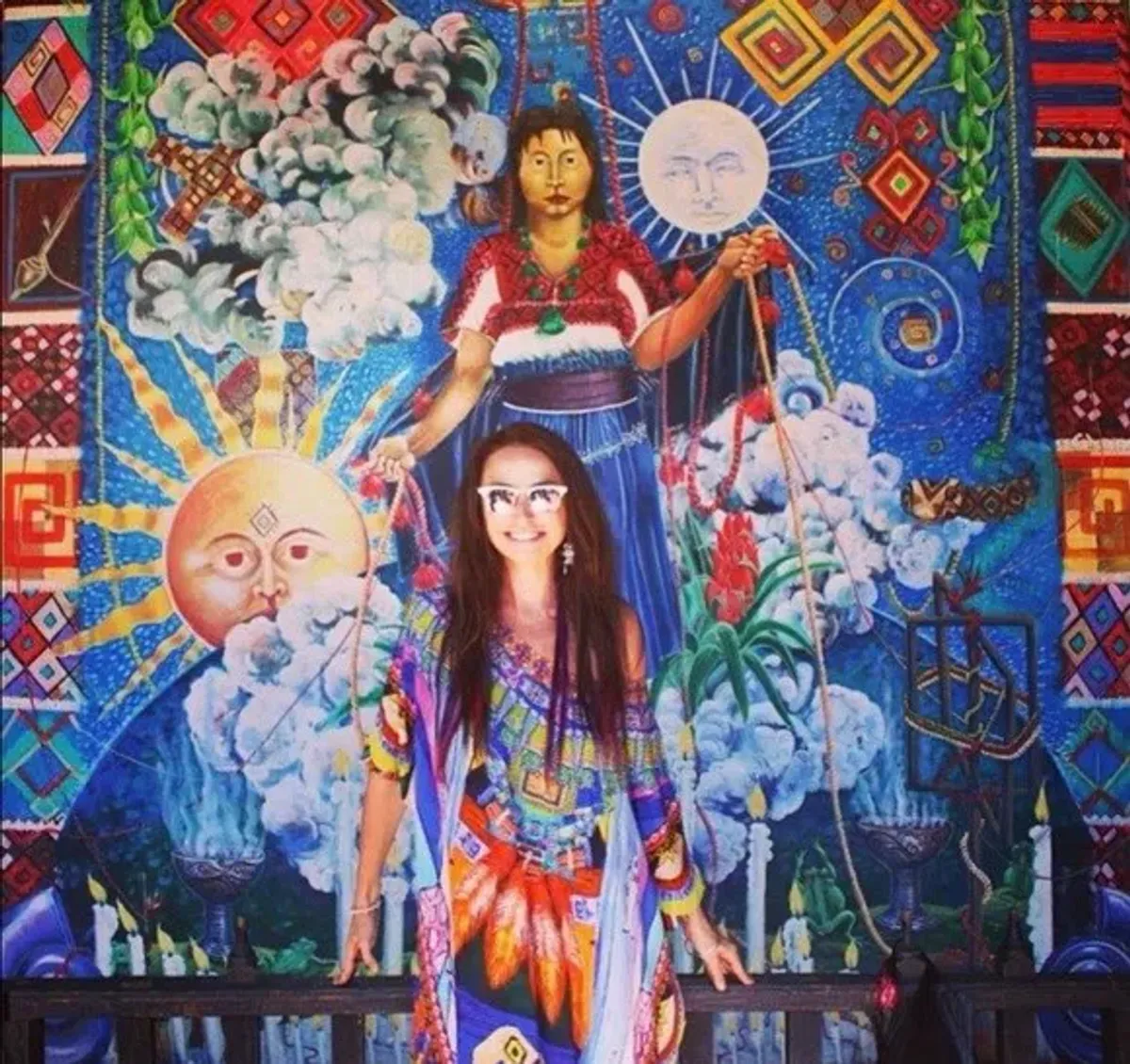 Camilla Condor Round Neck Kaftan Animal Print One Size - Image 1