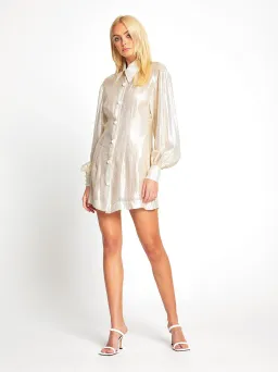 Alice McCall Gold Santa Monica Shirt Dress Gold Size 6 for rent on The Volte - image 3