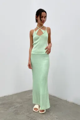 Hansen & Gretel Pip Singlet and Addison Skirt Set Green Size 8 for rent on The Volte - image 1