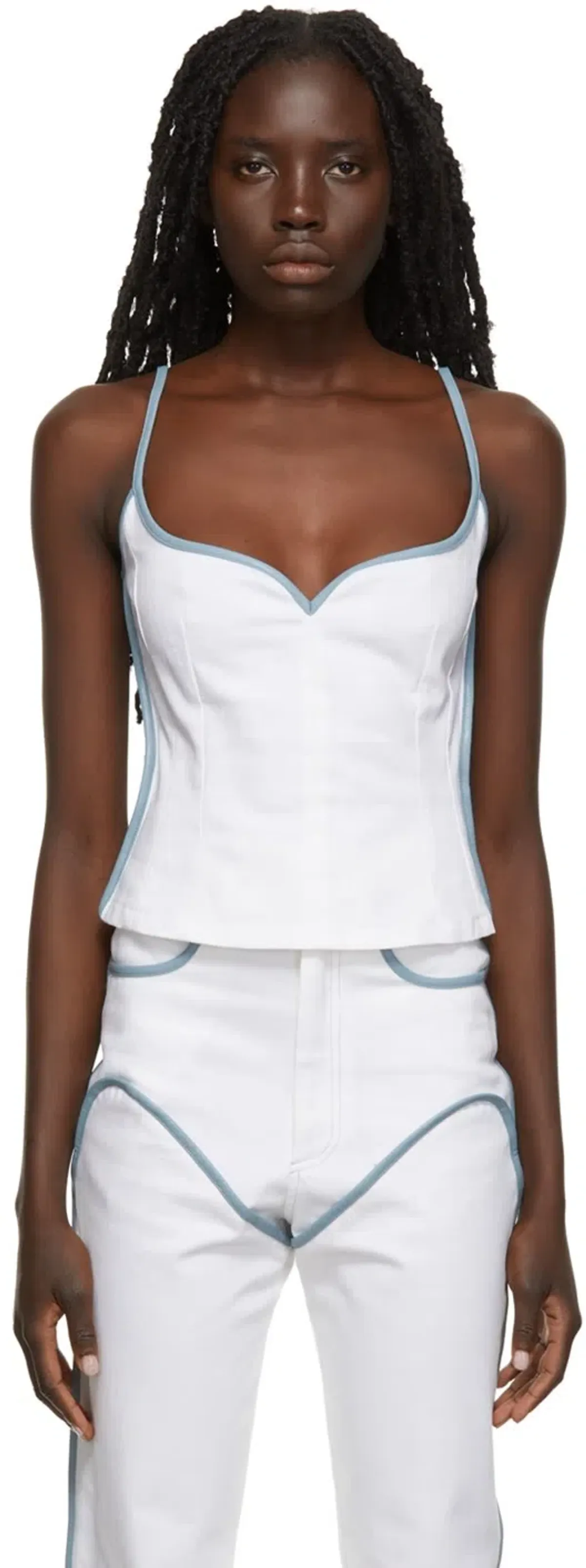 Paris Georgia Heart Singlet Tank Top White Size 8 - Image 2