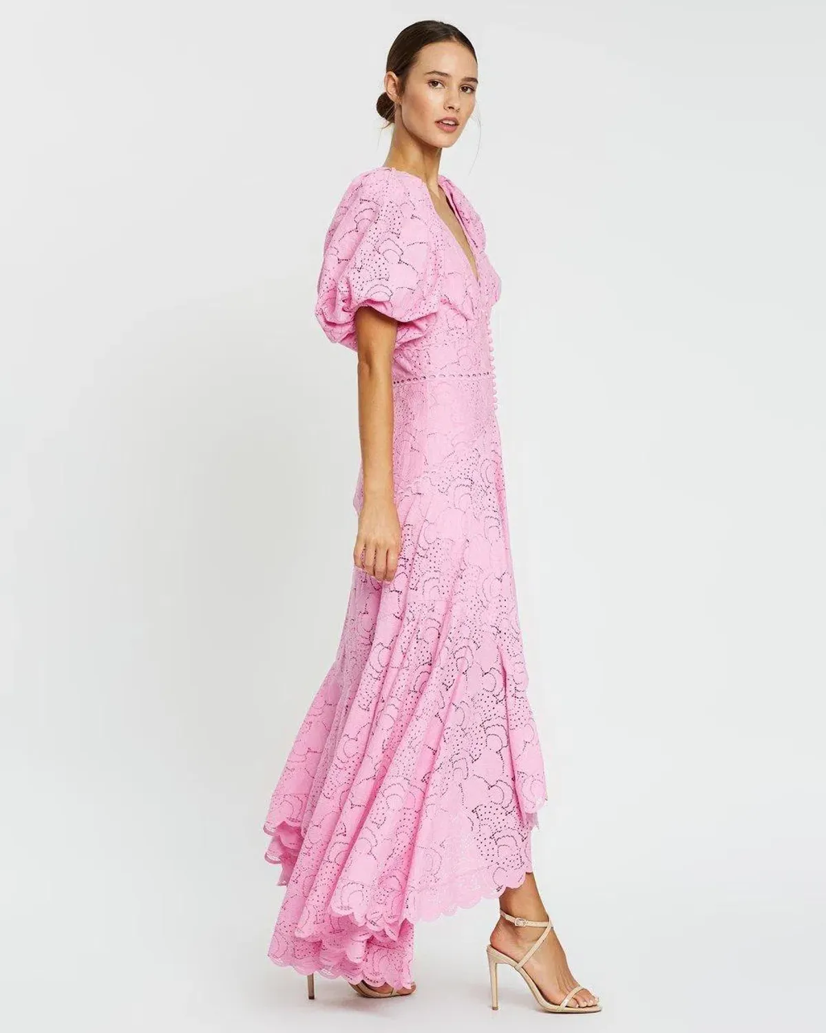 Acler Cookes Dress with Puff Sleeves Pink Size 14 - Image 2