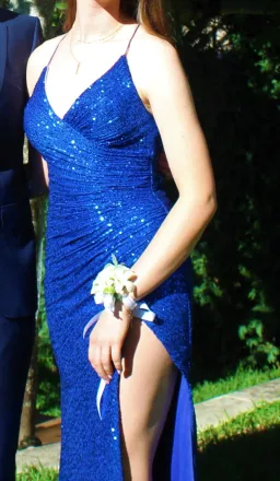 Noire Couture Royal Blue Sequin Gown Size 6 for rent on The Volte - image 6