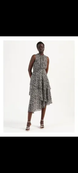 Wayne Cooper Tiered Frill Midi Ggt Dress Droplets Print for rent on The Volte - image 2
