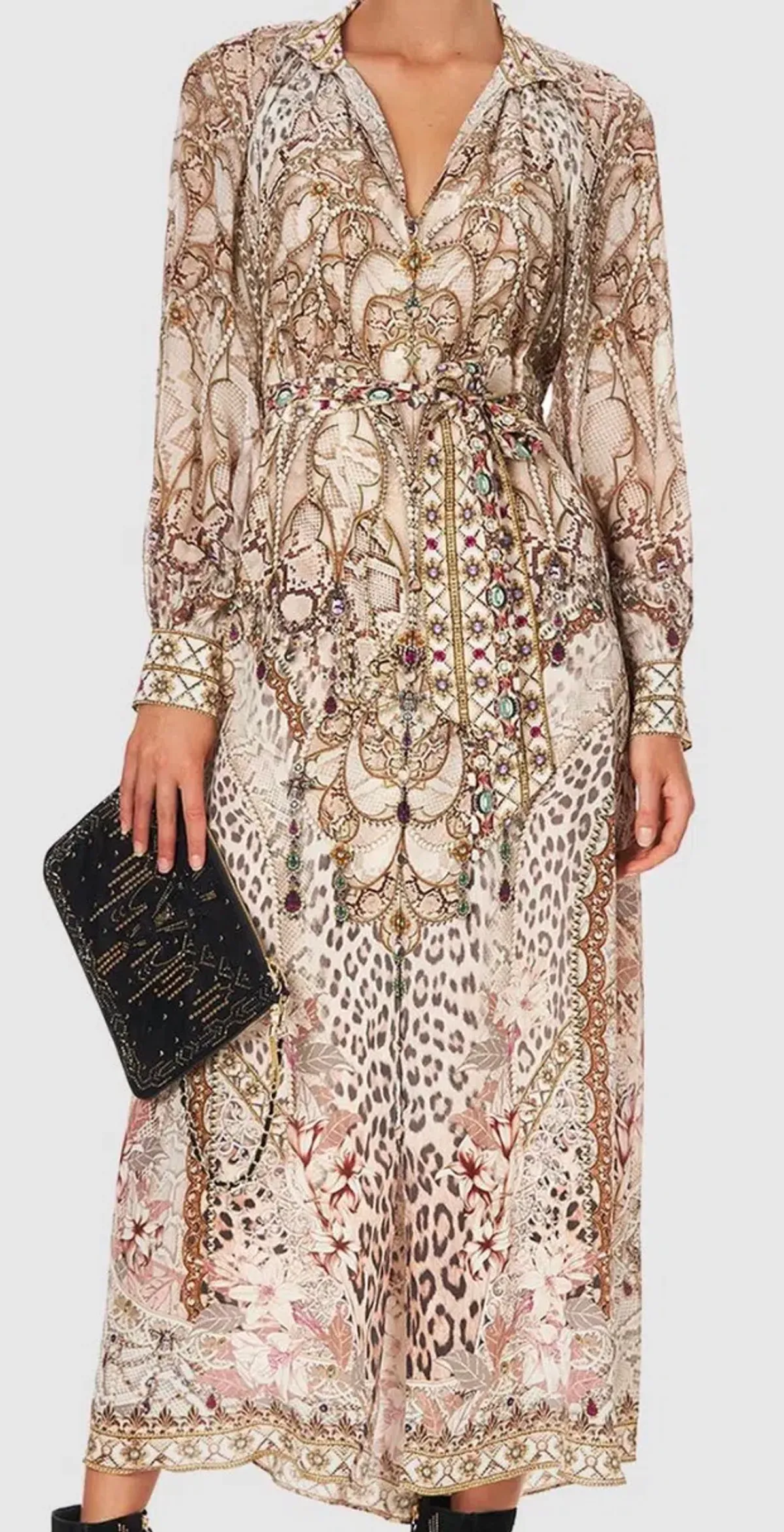 Camilla All is Nouveau Raglan Sleeve Midi Shirt Dress Print Size L - Image 5