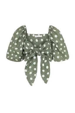 Faithful The Brand Idrisy Top and Devon Midi Skirt Set - Emelda Dot Print  for rent on The Volte - image 1