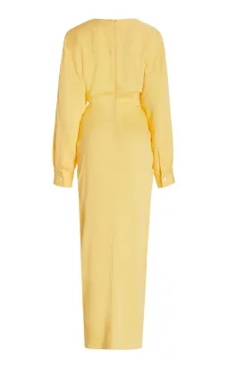 Christopher Esber Ruched Cutout Woven Maxi Dress Yellow Size 10 for rent on The Volte - image 5