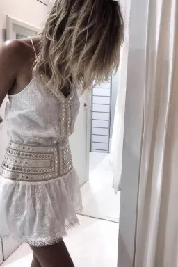 Ixiah Dream Cami and Reasons Unknown Skirt Set White Size 8 for rent on The Volte - image 3