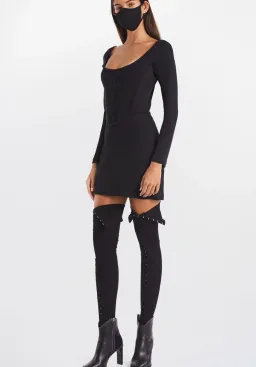 Dion Lee Rib Corset Mini Dress Black Size 6 for rent on The Volte - image 1