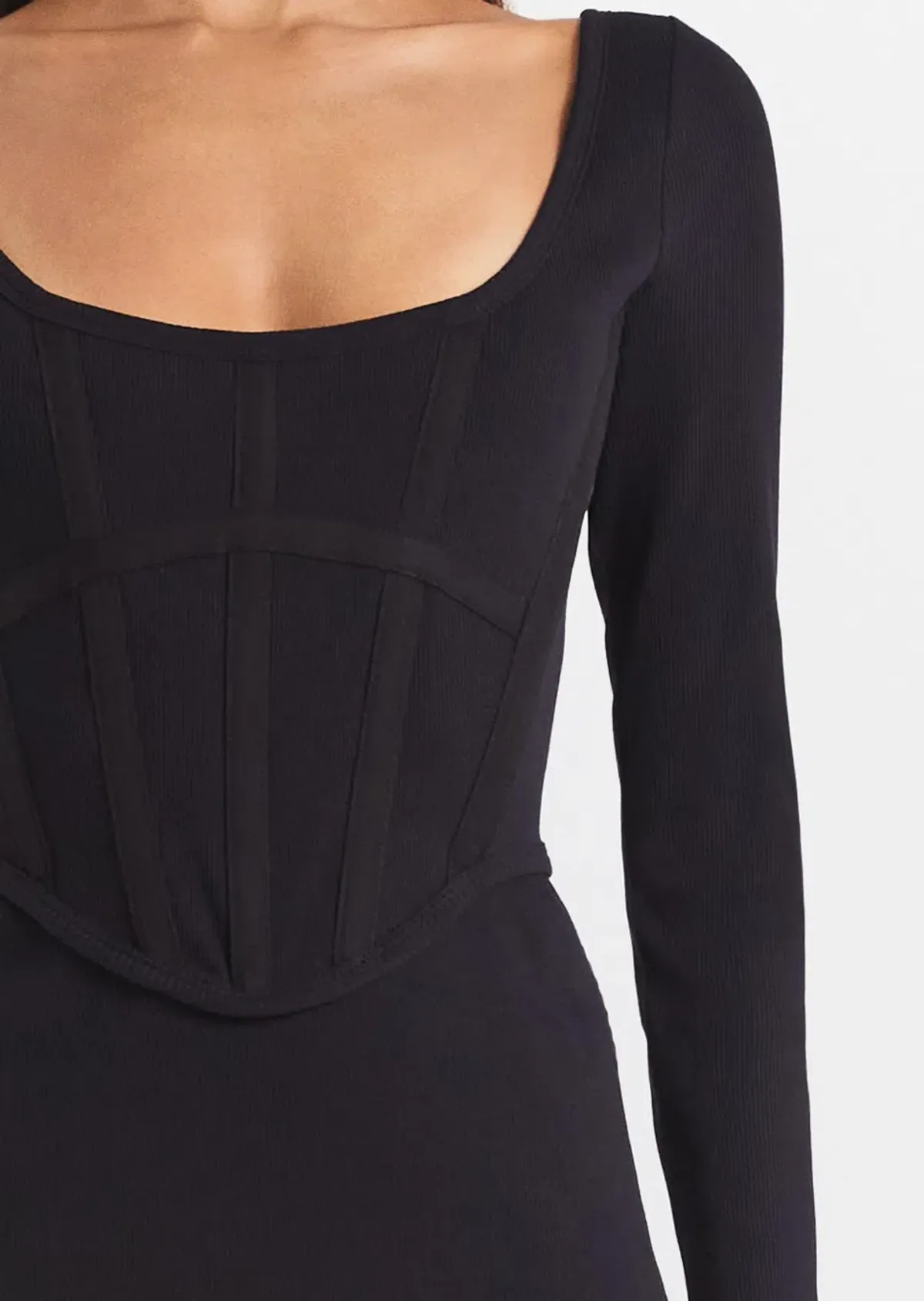 Dion Lee Rib Corset Mini Dress Black Size 6 - Image 3