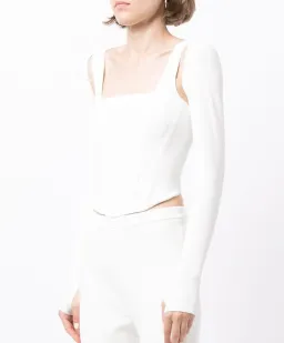 Dion Lee Pointelle Corset Top White Size 6 for rent on The Volte - image 1