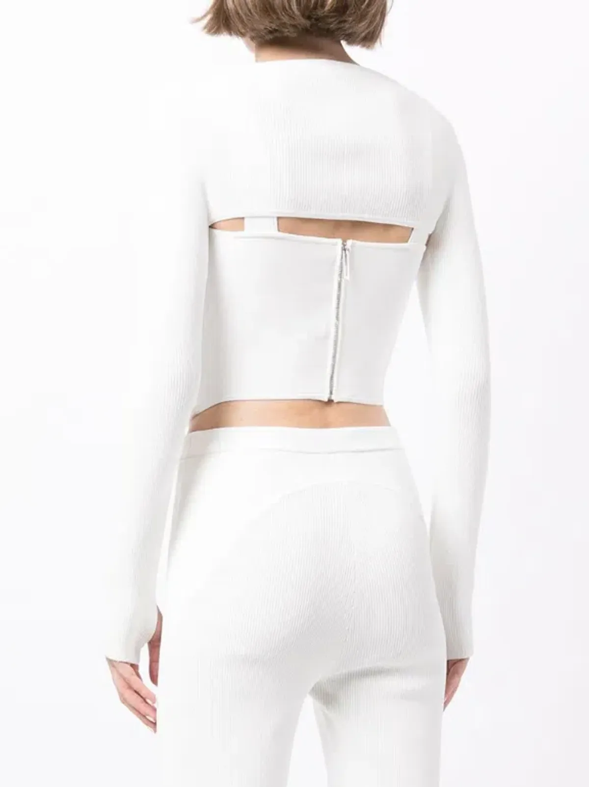 Dion Lee Pointelle Corset Top White Size 6 - Image 4
