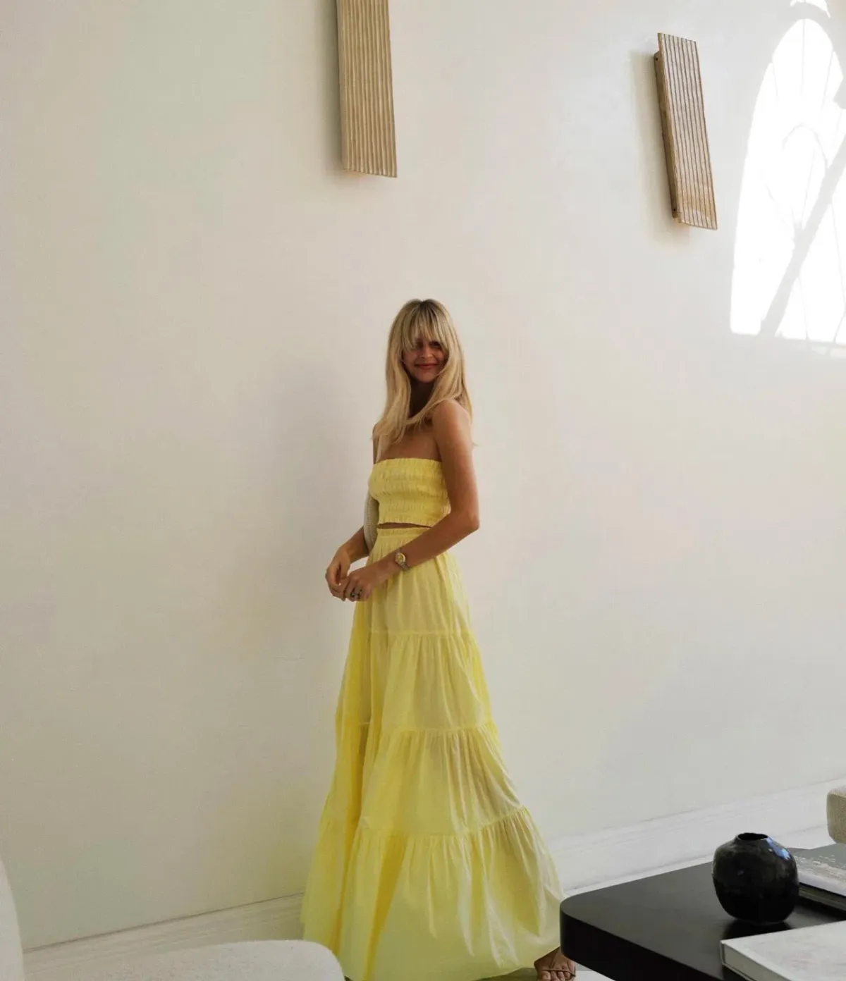 Steele Paradise Crop and Parasol Skirt Set in Neon Yellow Size 10 - Image 5