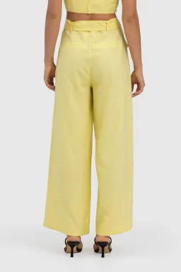 The Wolf Gang Sahara Linen Pans in Lemon Yellow Size au 6 for rent on The Volte - image 2