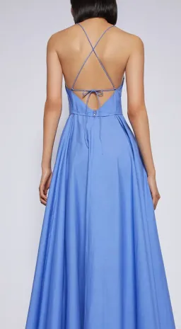 Scanlan Theodore Parachute Cotton Strappy Dress Blue Size 6 for rent on The Volte - image 2