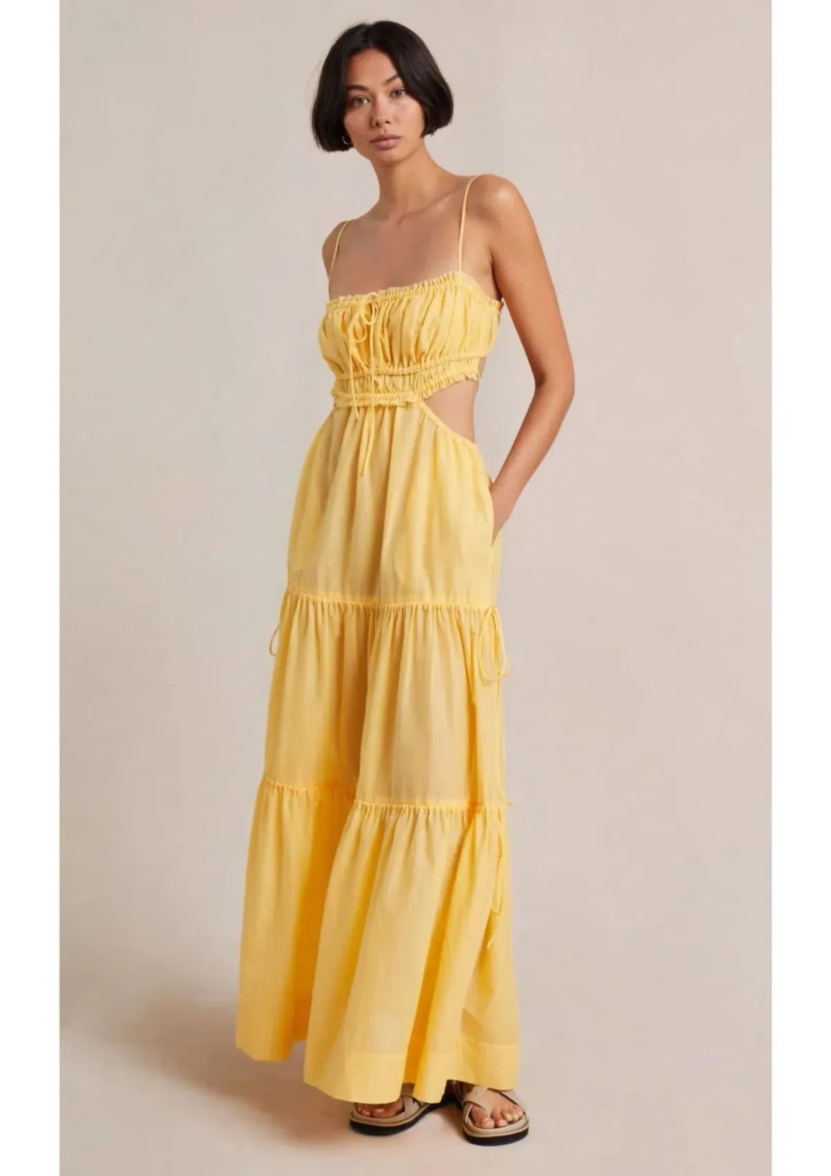 Bec & Bridge Alexandra Tie Maxi Dress Yellow Size 8 - Image 1