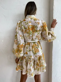 Alemais Songbird Mini Dress Print Yellow Size 8 for rent on The Volte - image 4