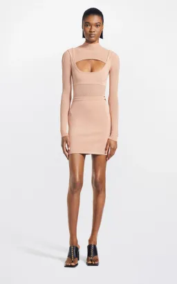 Dion Lee Hosiery Bra Mini Dress Brown Size  for rent on The Volte - image 3
