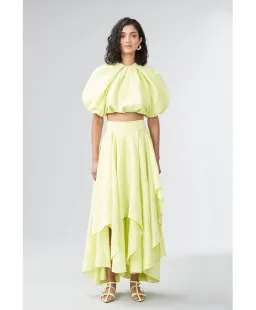 Ginger & Smart Euphoria Top & Skirt Set Citron Size 10 for rent on The Volte - image 2