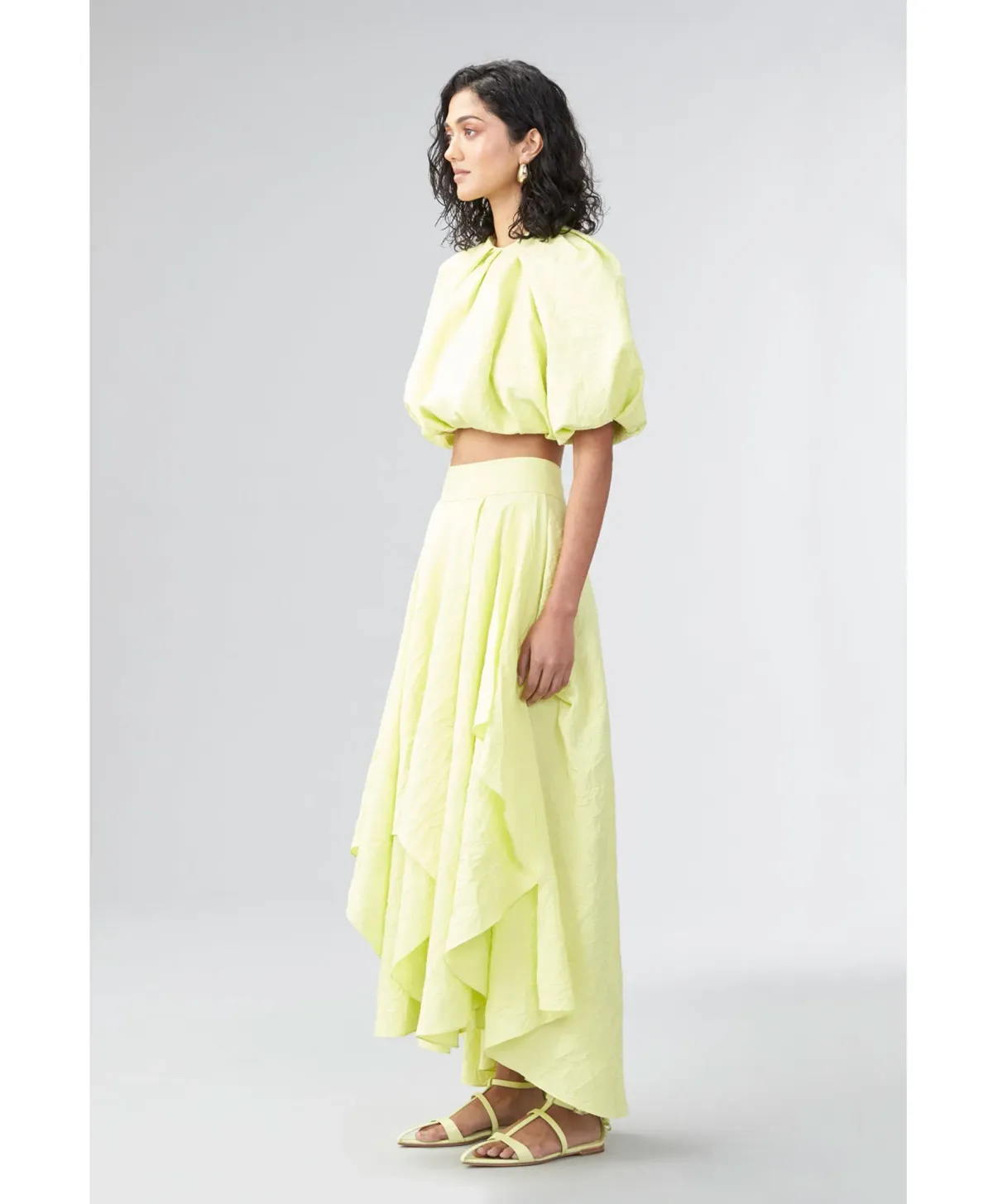 Ginger & Smart Euphoria Top & Skirt Set Citron Size 10 - Image 3