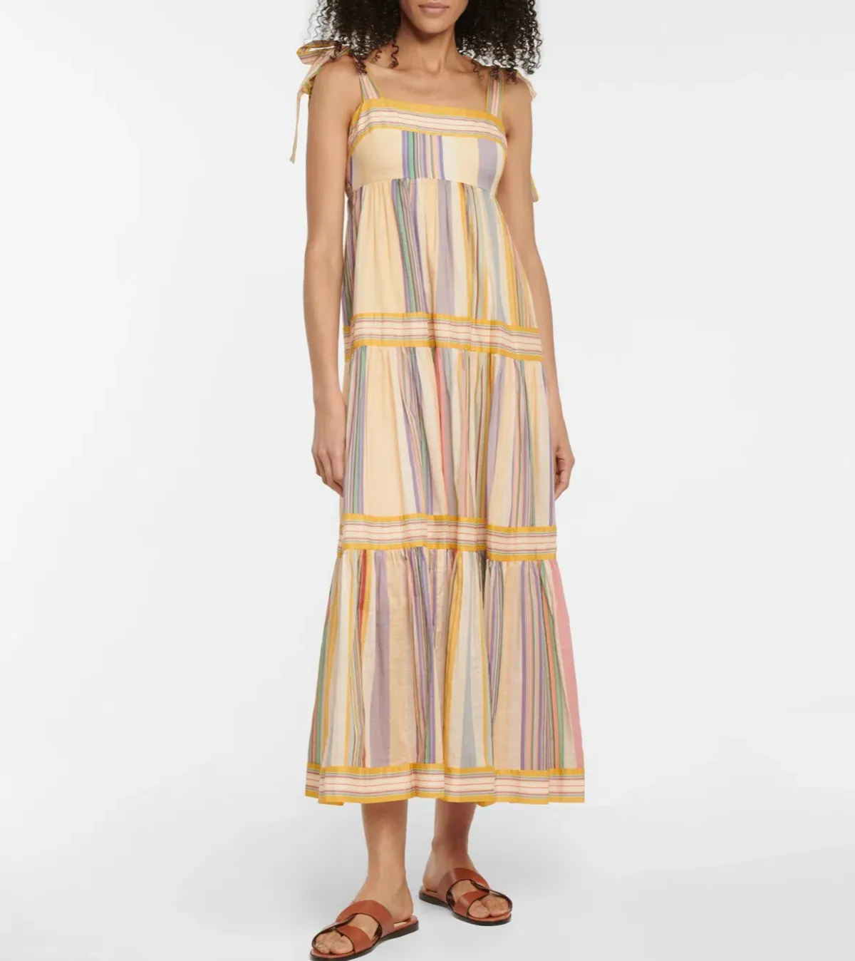 Zimmermann Mae Striped Cotton Maxi Dress Print Size 6 - Image 1