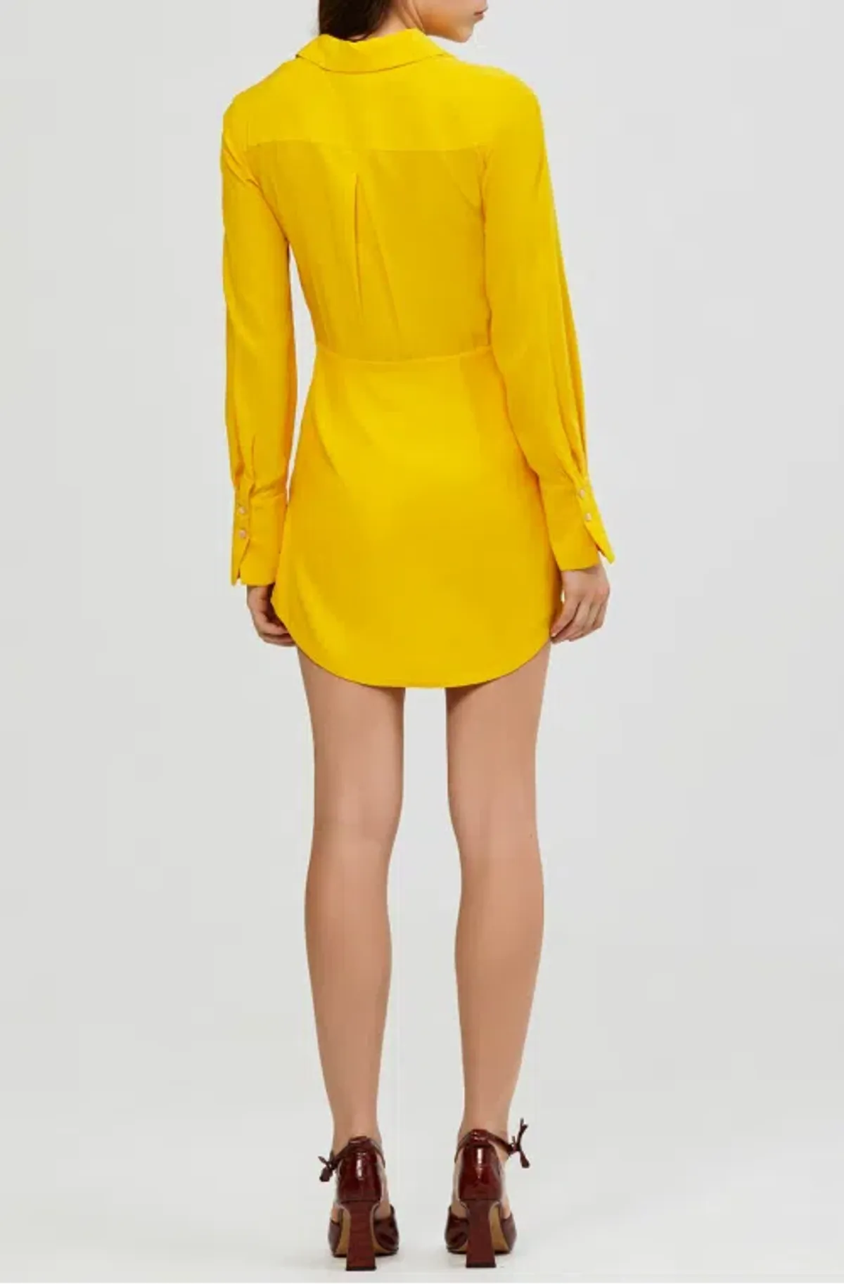 Acler Almer Shirt Dress Yellow Size 8 - Image 2