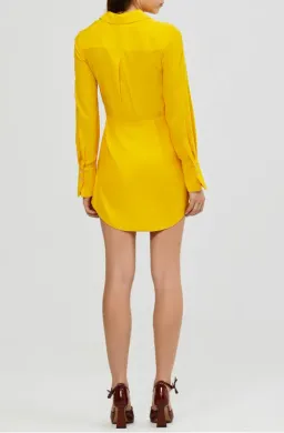 Acler Almer Shirt Dress Yellow Size 8 for rent on The Volte - image 2