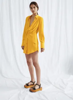 Acler Almer Shirt Dress Yellow Size 8 for rent on The Volte - image 1
