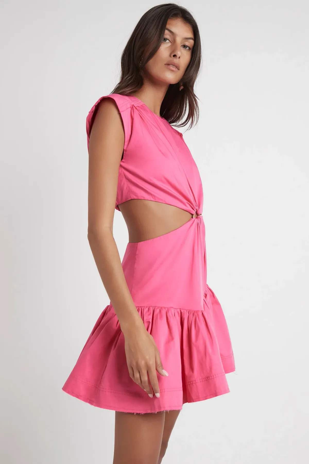 Aje Solstice Cut Out Ring Flip Mini Dress Pink Size 6 - Image 2