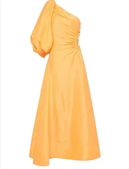Aje Concept Linen and Silk One Shoulder Dress Yellow Size 6 for rent on The Volte - image 4