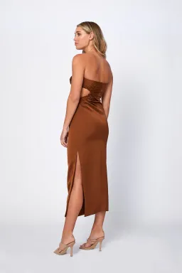 By Jonny Selena Strapless Dress Brown Size 8 for rent on The Volte - image 2