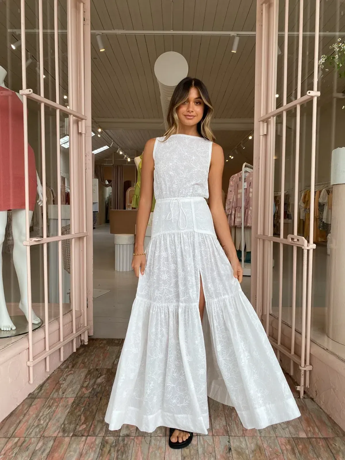 Bec & Bridge Sierra Maxi Dress Ivory Size 10  - Image 4