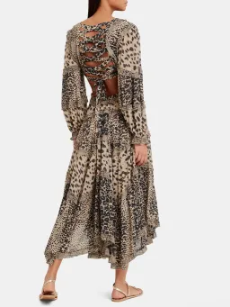 Zimmermann Allia Cut Out Long Dress Cheetah Print Size 0 / AU 8 for rent on The Volte - image 2