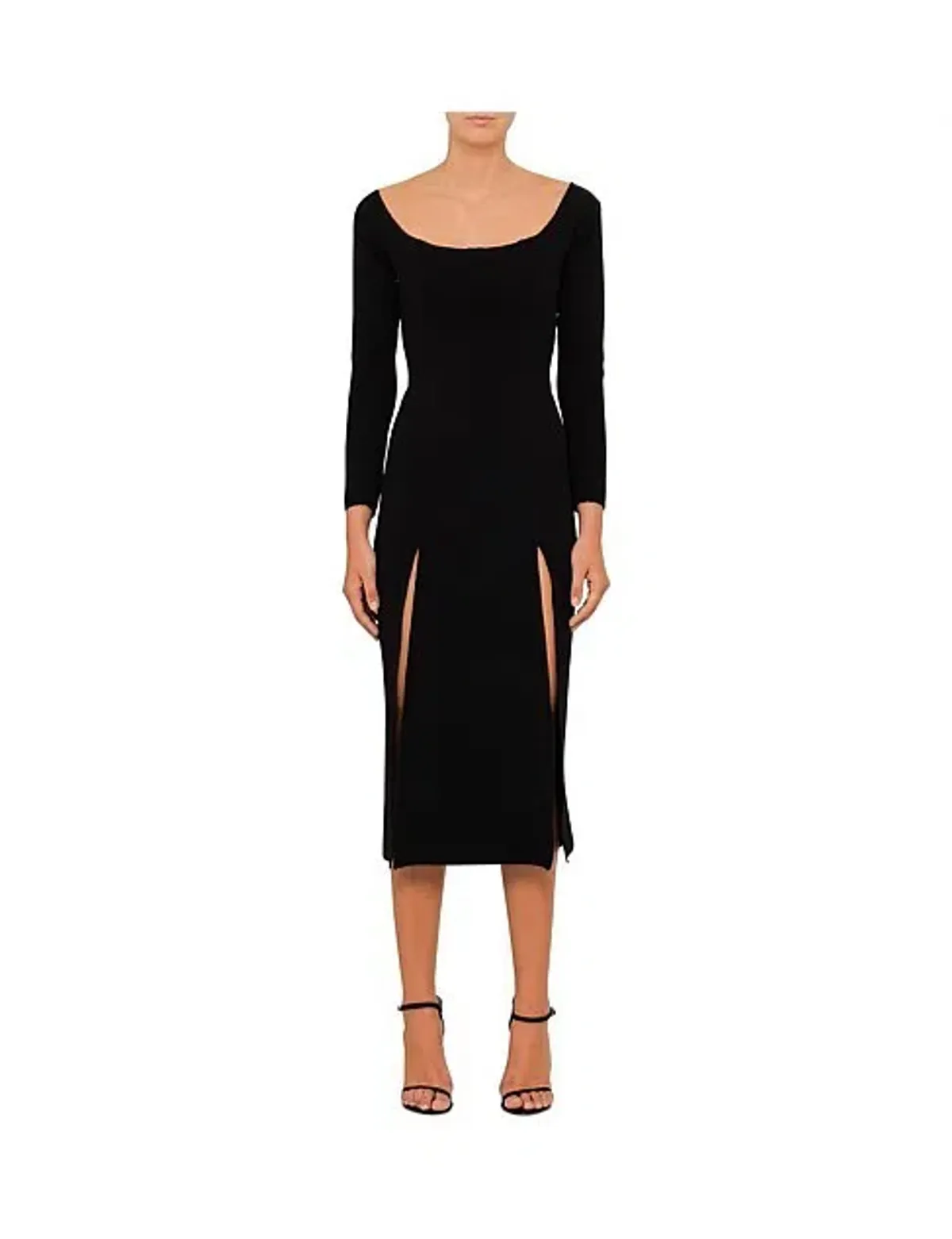 Christopher Esber Double Crepe Owl Shoulderless Sleeve Dress Black Size 8 - Image 1
