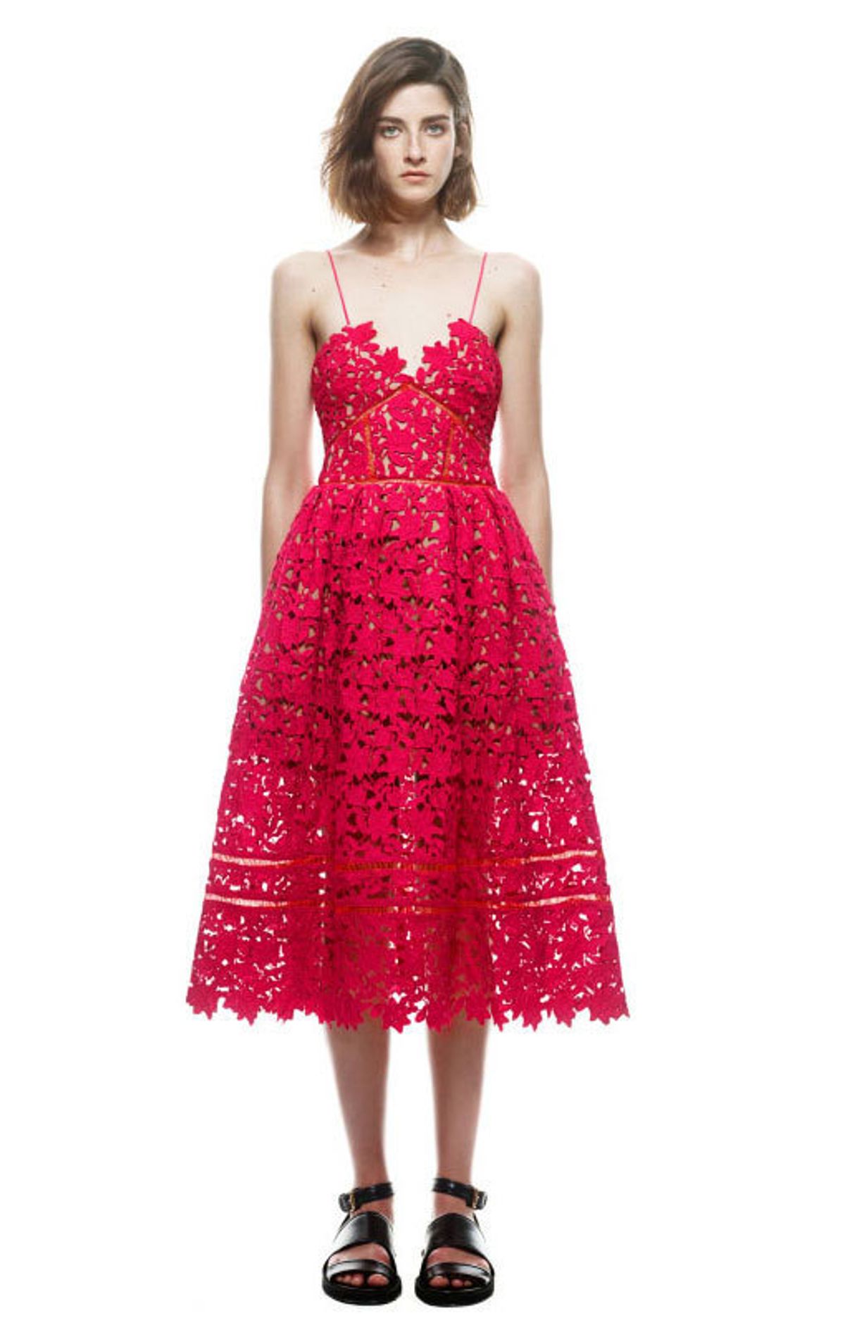 Self Portrait Red Lace Azalea Dress size 8 - Image 1