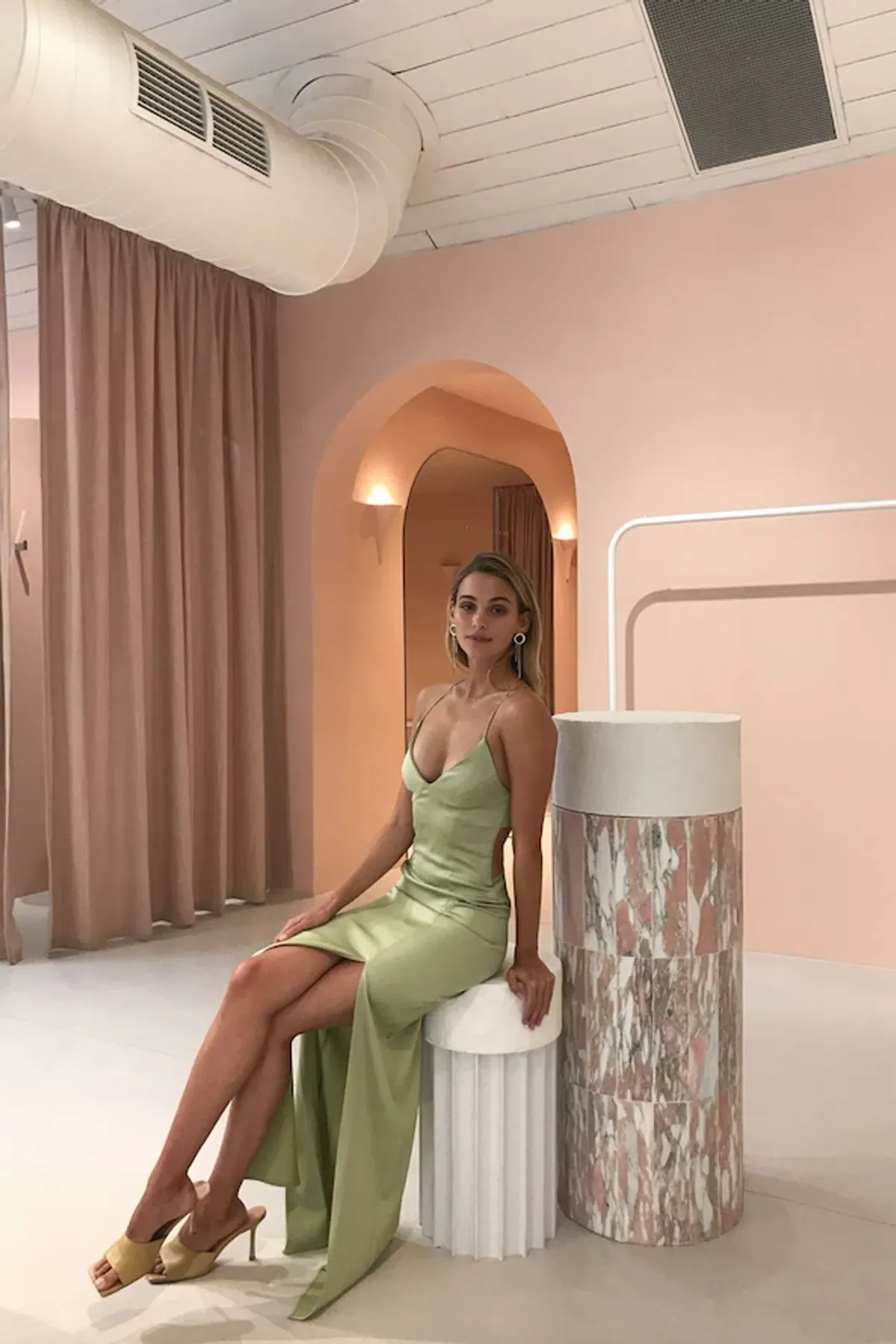 Manning Cartell Face Time Slip Dress in Pistachio Green Size 6  - Image 2