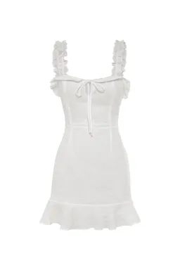 Hansen and Gretel Saint Dress White Linen Mini Dress Size 8 for rent on The Volte - image 5