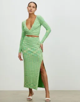 Lover Harriet Knit Top and Midi Skirt Set Print Size 8 for rent on The Volte - image 1