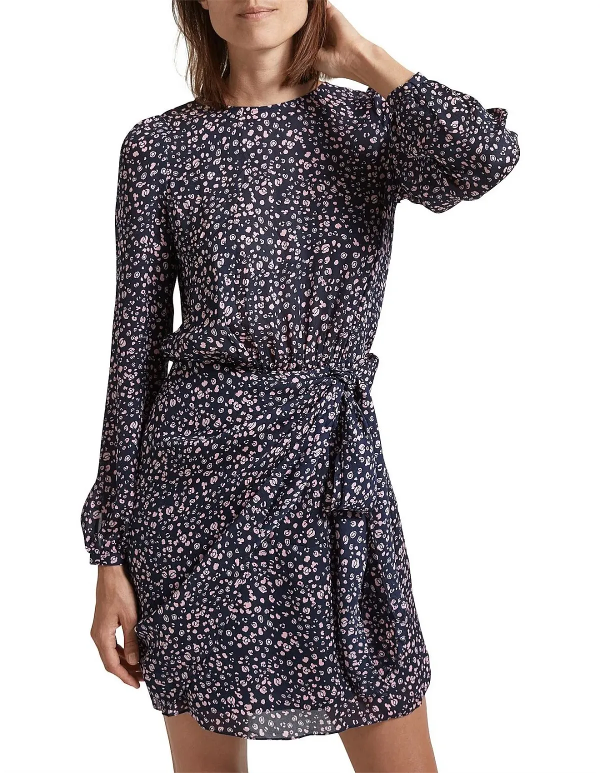 Saba Ida Silk Mini Dress Print Size 8 - Image 1