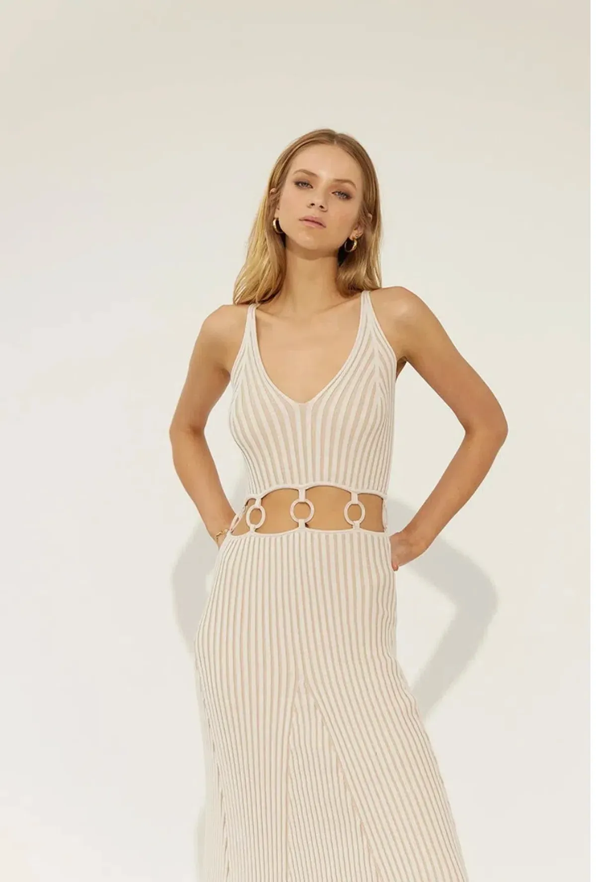 Sovere Emerge Knit Dress in Chai Latte Beige Size 8 - Image 2